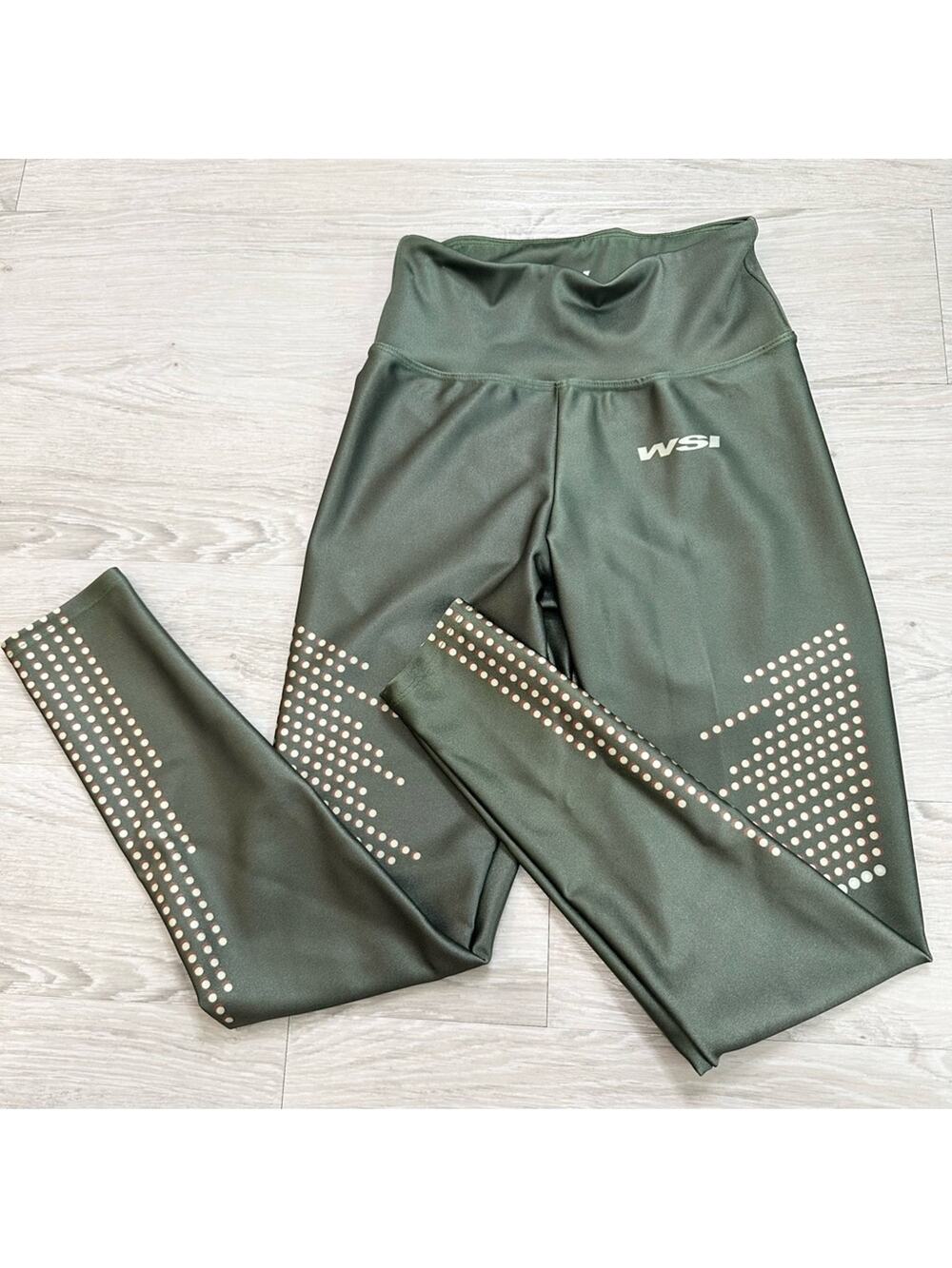 WSI x Brownells Women’s Compression Leggings Medium Green High Rise USA Made